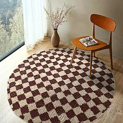Alfombras redondeadas - Elsey Natural Cotton Shaggy (beige/marrón)