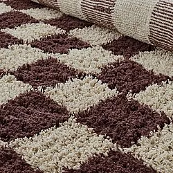 Alfombras redondeadas - Elsey Natural Cotton Shaggy (beige/marrón)