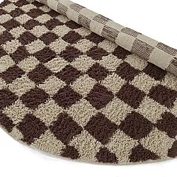 Alfombras redondeadas - Elsey Natural Cotton Shaggy (beige/marrón)