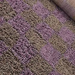 Alfombras de pelo largo - Elsey Natural Cotton Shaggy (marrón/morado)