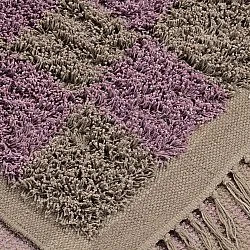 Alfombras de pelo largo - Elsey Natural Cotton Shaggy (marrón/morado)