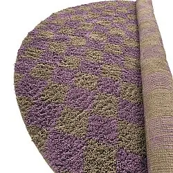 Alfombras redondeadas - Elsey Natural Cotton Shaggy (marrón/morado)