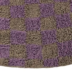 Alfombras redondeadas - Elsey Natural Cotton Shaggy (marrón/morado)