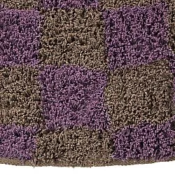 Alfombras redondeadas - Elsey Natural Cotton Shaggy (marrón/morado)