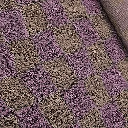 Alfombras redondeadas - Elsey Natural Cotton Shaggy (marrón/morado)