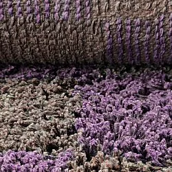 Alfombras redondeadas - Elsey Natural Cotton Shaggy (marrón/morado)
