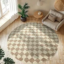 Alfombras redondeadas - Elsey Natural Cotton Shaggy (crema/arena)