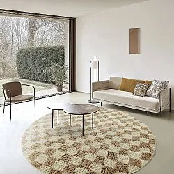 Alfombras redondeadas - Elsey Natural Cotton Shaggy (crema/arena)