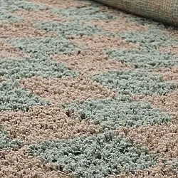 Alfombras de pelo largo - Elsey Natural Cotton Shaggy (gris/rosa)