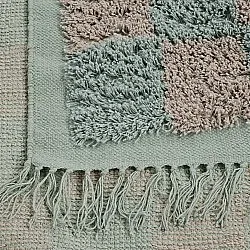 Alfombras de pelo largo - Elsey Natural Cotton Shaggy (gris/rosa)