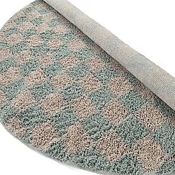 Alfombras redondeadas - Elsey Natural Cotton Shaggy (gris/rosa)