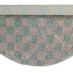 Alfombras redondeadas - Elsey Natural Cotton Shaggy (gris/rosa)