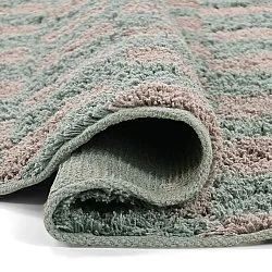 Alfombras redondeadas - Elsey Natural Cotton Shaggy (gris/rosa)