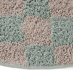 Alfombras redondeadas - Elsey Natural Cotton Shaggy (gris/rosa)