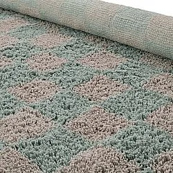 Alfombras redondeadas - Elsey Natural Cotton Shaggy (gris/rosa)