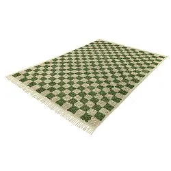 Alfombras de pelo largo - Elsey Natural Cotton Shaggy (verde/beige)