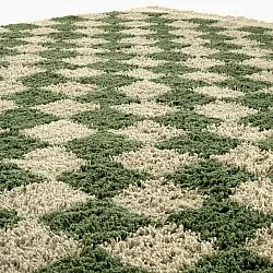 Alfombras de pelo largo - Elsey Natural Cotton Shaggy (verde/beige)