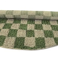 Alfombras redondeadas - Elsey Natural Cotton Shaggy (verde/beige)