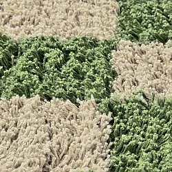 Alfombras redondeadas - Elsey Natural Cotton Shaggy (verde/beige)