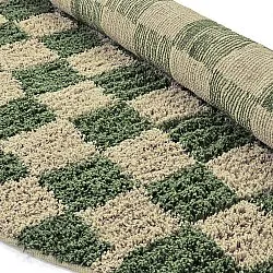 Alfombras redondeadas - Elsey Natural Cotton Shaggy (verde/beige)