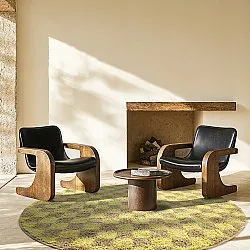 Alfombras redondeadas - Elsey Natural Cotton Shaggy (amarillo/beige)