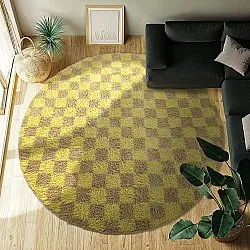 Alfombras redondeadas - Elsey Natural Cotton Shaggy (amarillo/beige)
