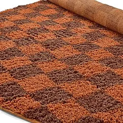 Alfombras redondeadas - Elsey Natural Cotton Shaggy (naranja/rojo)