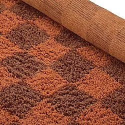 Alfombras redondeadas - Elsey Natural Cotton Shaggy (naranja/rojo)