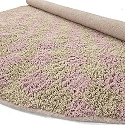 Alfombras redondeadas - Elsey Natural Cotton Shaggy (rosa/naranja)