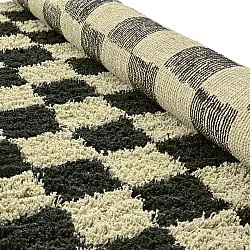 Alfombras de pelo largo - Elsey Natural Cotton Shaggy (negro/beige)