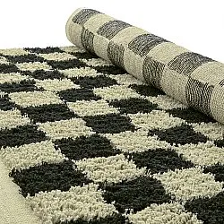 Alfombras de pelo largo - Elsey Natural Cotton Shaggy (negro/beige)