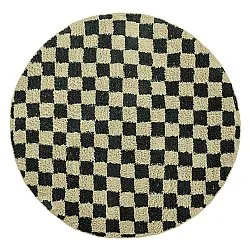 Alfombras redondeadas - Elsey Natural Cotton Shaggy (negro/beige)