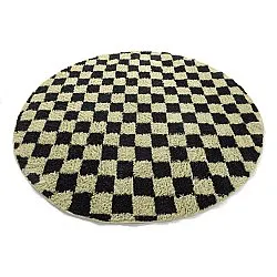 Alfombras redondeadas - Elsey Natural Cotton Shaggy (negro/beige)