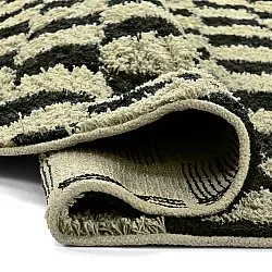 Alfombras redondeadas - Elsey Natural Cotton Shaggy (negro/beige)