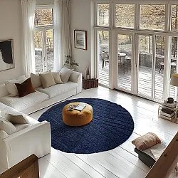 Alfombras redondeadas - Farley Natural Cotton Shaggy (azul)