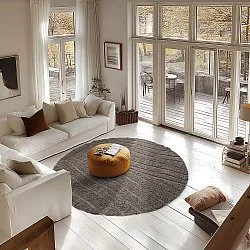 Alfombras redondeadas - Farley Natural Cotton Shaggy (gris pardo)