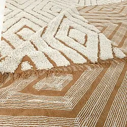 Alfombras de pelo largo - Holwell Natural Cotton Shaggy (blanco roto/marrón)
