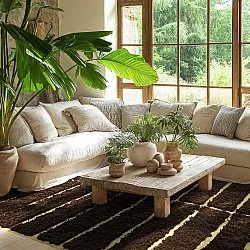 Alfombras de pelo largo - Ikara Natural Cotton Shaggy (marrón)
