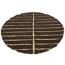 Alfombras redondeadas - Ikara Natural Cotton Shaggy (marrón)