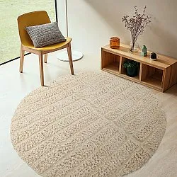 Alfombras redondeadas - Ikara Natural Cotton Shaggy (crema)