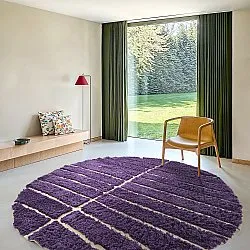 Alfombras redondeadas - Ikara Natural Cotton Shaggy (púrpura)