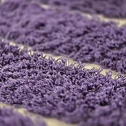 Alfombras redondeadas - Ikara Natural Cotton Shaggy (púrpura)