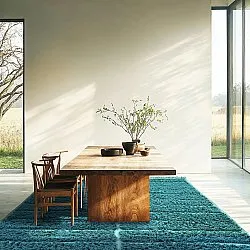 Alfombras de pelo largo - Ikara Natural Cotton Shaggy (turquesa)