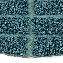 Alfombras redondeadas - Ikara Natural Cotton Shaggy (turquesa)