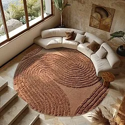 Alfombras redondeadas - Jovie Natural Cotton Shaggy (terracota)