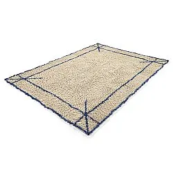 Alfombras de pelo largo - Kairi Natural Cotton Shaggy (beige/azul)