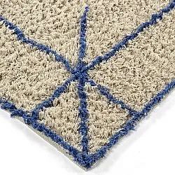 Alfombras de pelo largo - Kairi Natural Cotton Shaggy (beige/azul)