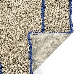 Alfombras de pelo largo - Kairi Natural Cotton Shaggy (beige/azul)