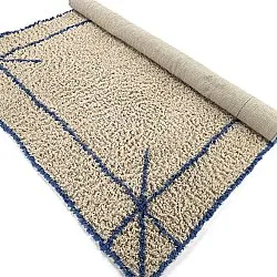 Alfombras de pelo largo - Kairi Natural Cotton Shaggy (beige/azul)