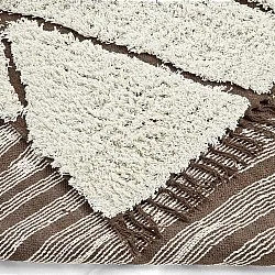 Alfombras de pelo largo - Kindon Natural Cotton Shaggy (blanco roto/marrón)